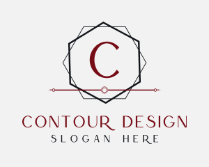 Hexagon Frame Interior Design logo design