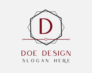 Hexagon Frame Interior Design logo design