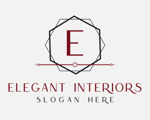 Hexagon Frame Interior Design logo design