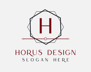 Hexagon Frame Interior Design logo design