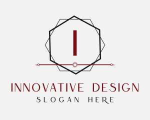 Hexagon Frame Interior Design logo design