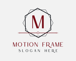 Hexagon Frame Interior Design logo design