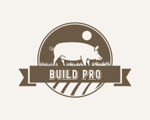 Emblem - Pig Meat Farm logo design