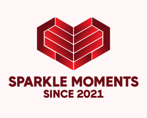 Engagement - Modern Geometric Heart logo design