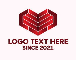 Marriage - Modern Geometric Heart logo design
