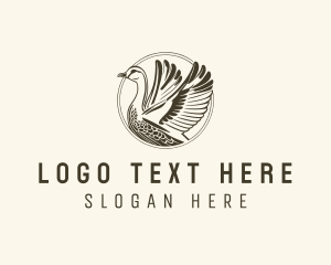 Avian - Goose Bird Wings logo design