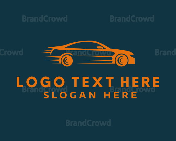 Orange Sedan Racecar Logo