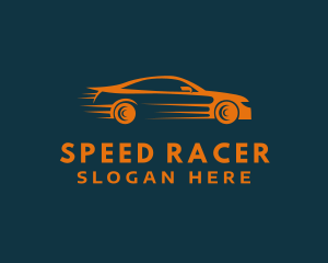 Racecar - Orange Sedan Racecar logo design