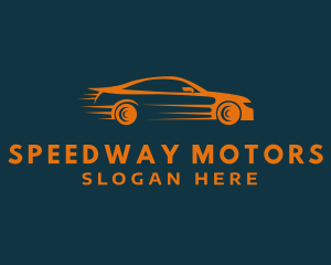 Racecar - Orange Sedan Racecar logo design