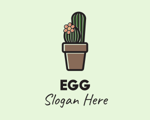 Home Decor - Cactus Flower Pot logo design