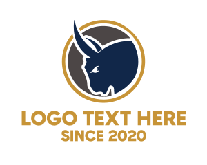 Emblem - Bull Head Emblem logo design