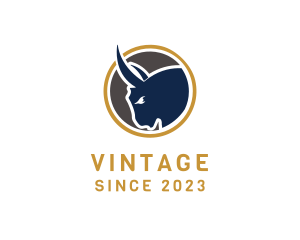 Hunting - Bull Head Emblem logo design