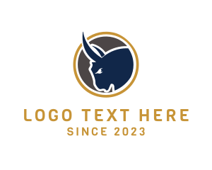 Bison - Bull Head Emblem logo design