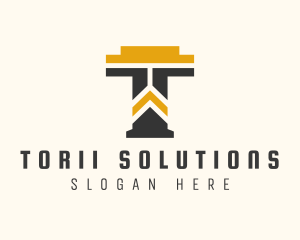 Construction Management Letter T logo design