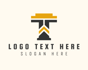 Management - Construction Management Letter T logo design