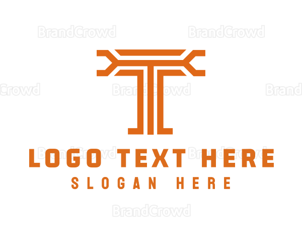 Modern T Outline Logo