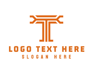 Initial - Modern T Outline logo design