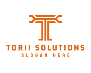 Modern T Outline logo design