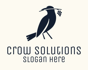 Crow - Blue Crow Grapevine logo design