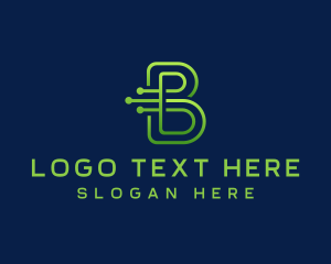 Tech - Tech Circuit Letter B logo design