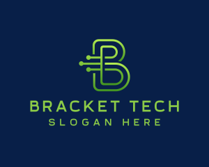 Tech Circuit Letter B logo design