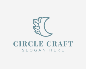 Crescent Moon Crystal logo design