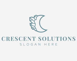 Crescent Moon Crystal logo design