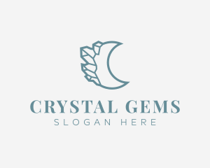 Crescent Moon Crystal logo design