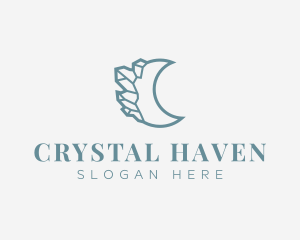 Crescent Moon Crystal logo design