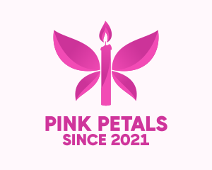 Pink Butterfly Candle  logo design