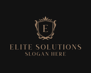 Wreath - Luxury Shield Crown logo design