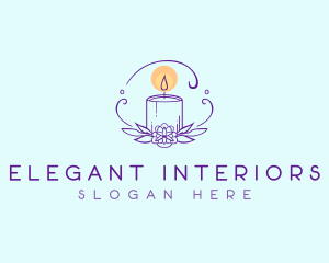 Floral Candle Decor logo design