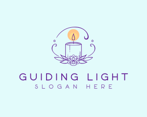 Floral Candle Decor logo design