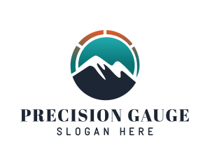 Gauge - Speedometer Mountain Sun logo design