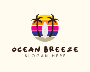 Miami - Summer Surfing Beach logo design