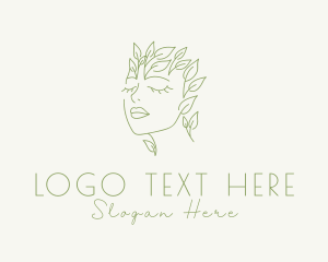 Maiden - Eco Woman Face logo design