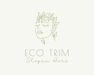 Eco Woman Face logo design