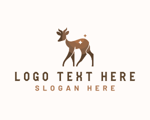 Antelope - Springbok Goat Wildlife logo design