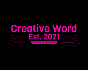 Word - Pink Technology Circuit logo design
