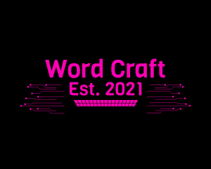 Word - Pink Technology Circuit logo design