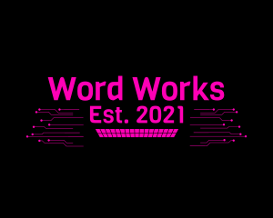 Word - Pink Technology Circuit logo design