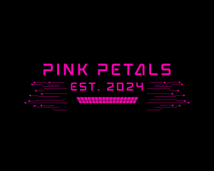 Pink Technology Circuit logo design