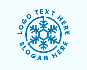 Cold - Snowflake Cooling Air Conditioner logo design