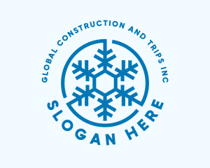 Refrigeration - Snowflake Cooling Air Conditioner logo design