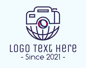 Camera - Global Photography 3D Lens logo design