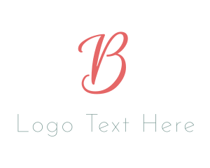 Handwriten - Elegant Coral Letter B logo design
