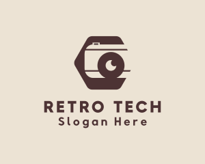 Retro Camera Snapshot Moon logo design