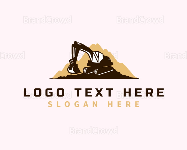 Backhoe Excavator Miner Logo
