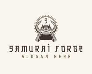 Samurai Helmet Warrior logo design