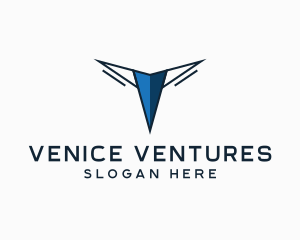 Pointy Modern Letter V logo design